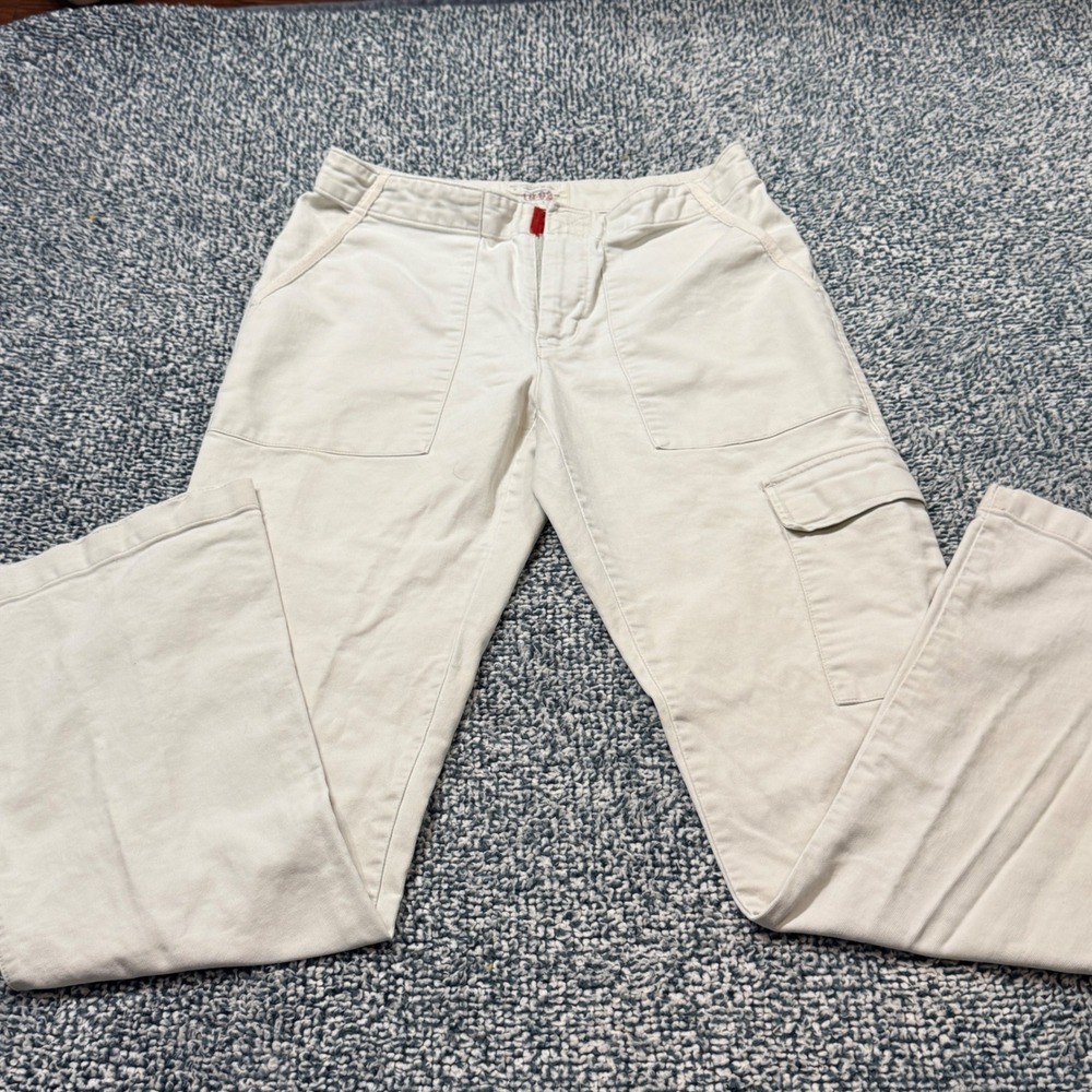 Abercrombie & Fitch Vintage Cargo Pants Cream Off-White Cotton Utility Size 4